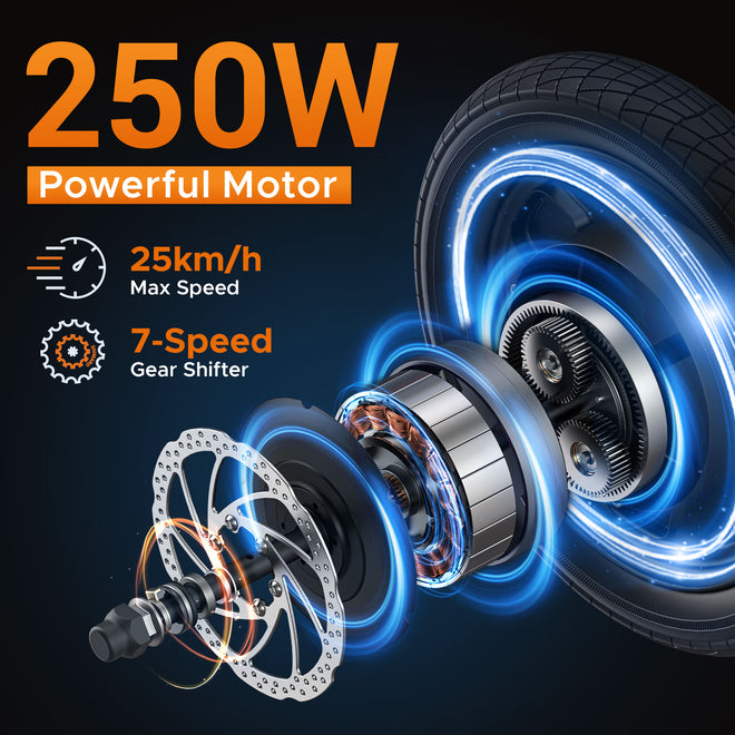 Hillmiles Mile 1 Ultrakompaktes Klapp-E-Bike | 250W Motor | 36V 10.4Ah | 60km Reichweite