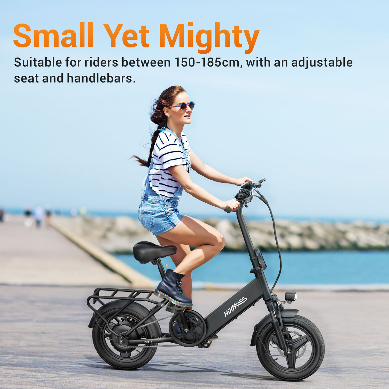 Hillmiles Mile 1 Ultrakompaktes Klapp-E-Bike | 250W Motor | 36V 10.4Ah | 60km Reichweite